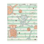 Тетрадь Забавные коты A5 96 л. на скобе 60 г/м², 6 шт, клетка, SVT 960321 05 Коты/бирюзовая полоска, Светоч