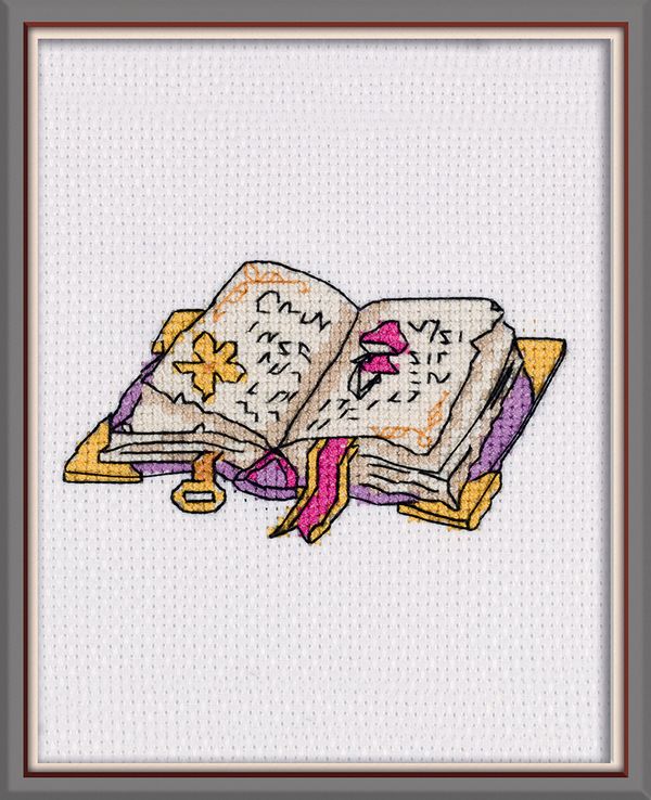 Набор для вышивания нитками Klart 12-049, Магическая книга, 12х8.5 см