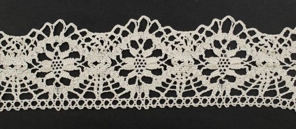 Кружево вязаное (тесьма) 68 мм / 10 метров, цв. натуральный, R5320/E, Mauri Angelo