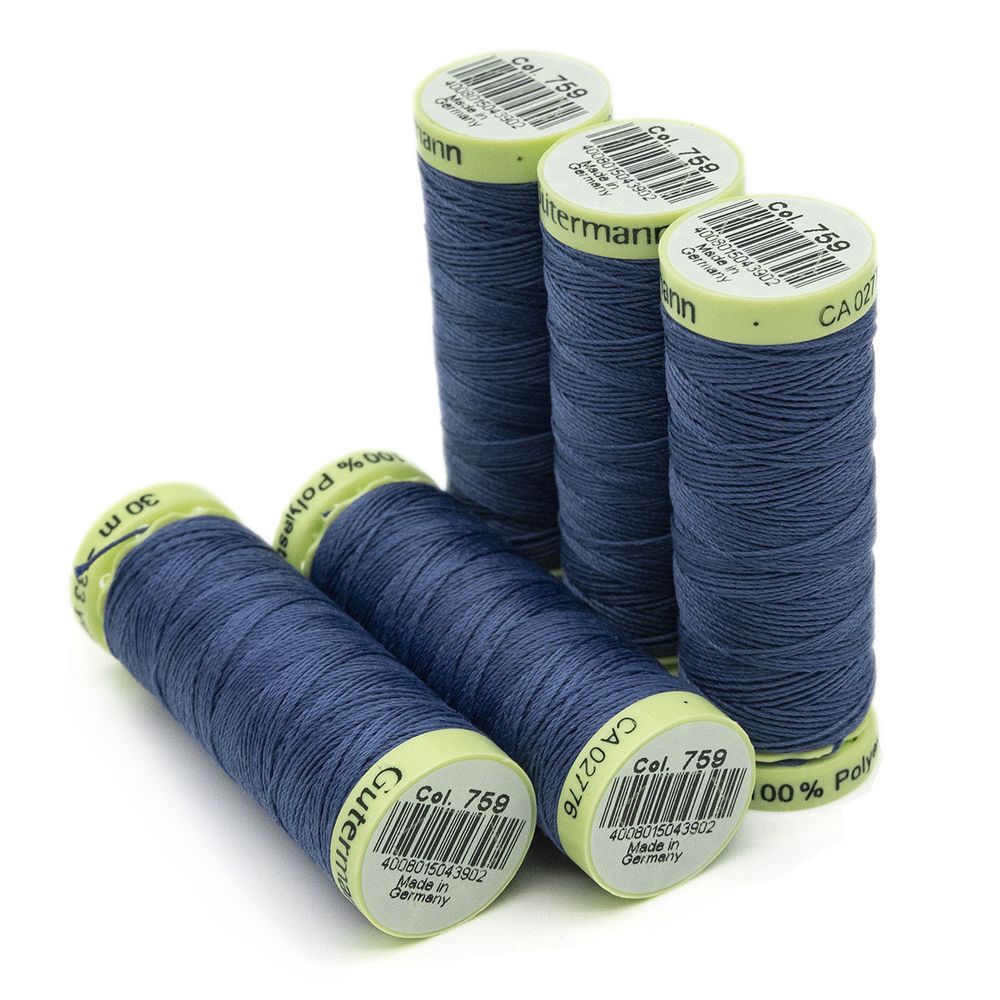 Нитки отделочные Gutermann Top Stitch, 30м, 759 сине-голубой, 5 катушек