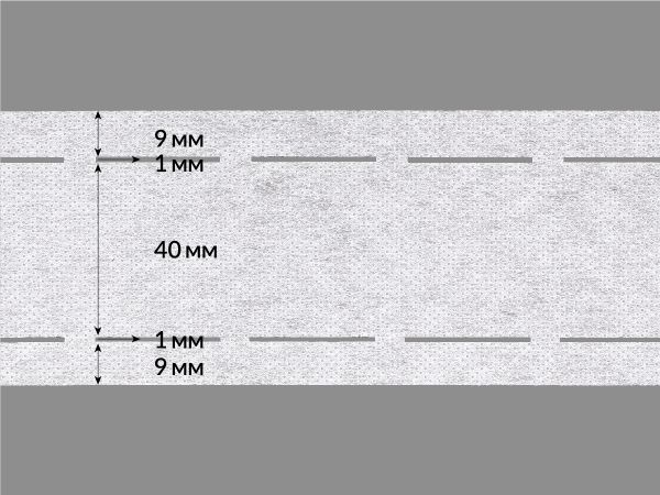 Лента корсажная клеевая перфорированная 60.0 мм / 200 метров, 50 г/м², цв. белый, 23650 9/1/40/1/9, БрючникоФФ