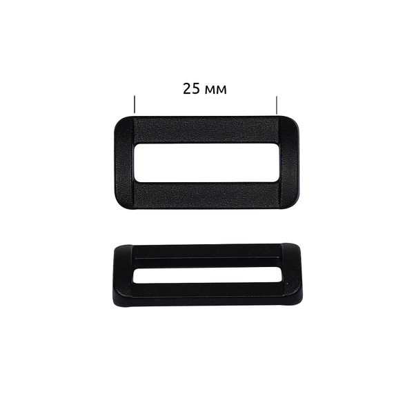 Шлевка пластик 25 мм, цв.черный, уп.100 шт