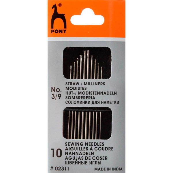 Иглы ручные для наметки №3-9,10 шт, Pony