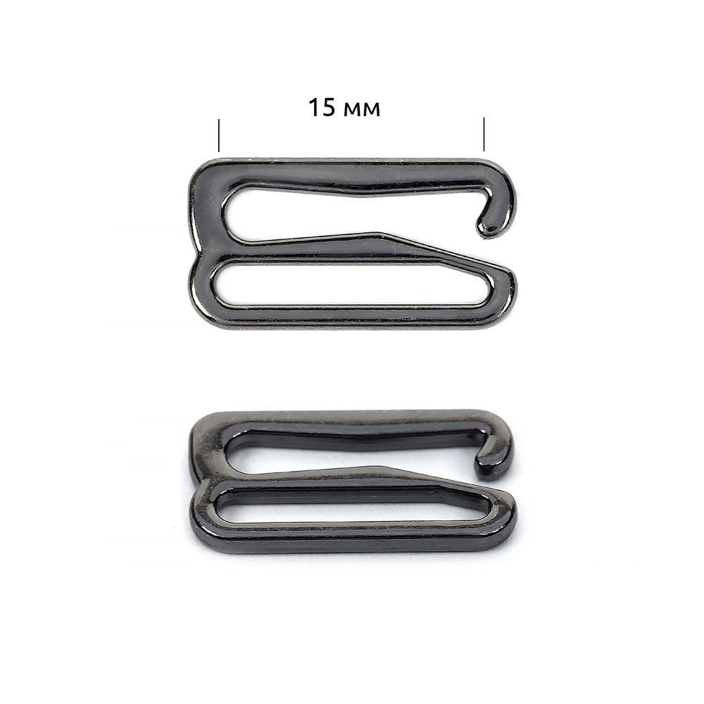 Крючки для купальника металл 15.0 мм, черный никель, 1000 шт