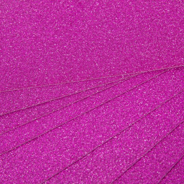 Бумага цветная глиттерная 250 г/м², А4, 21х29.7 см, 10 шт, 04-фуксия (fuchsia), Vista-Artista GLIT-A4