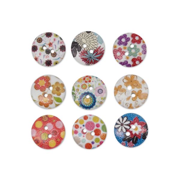 Украшения декоративные пуговицы деревянные Ассорти №5,18 мм, 100 шт