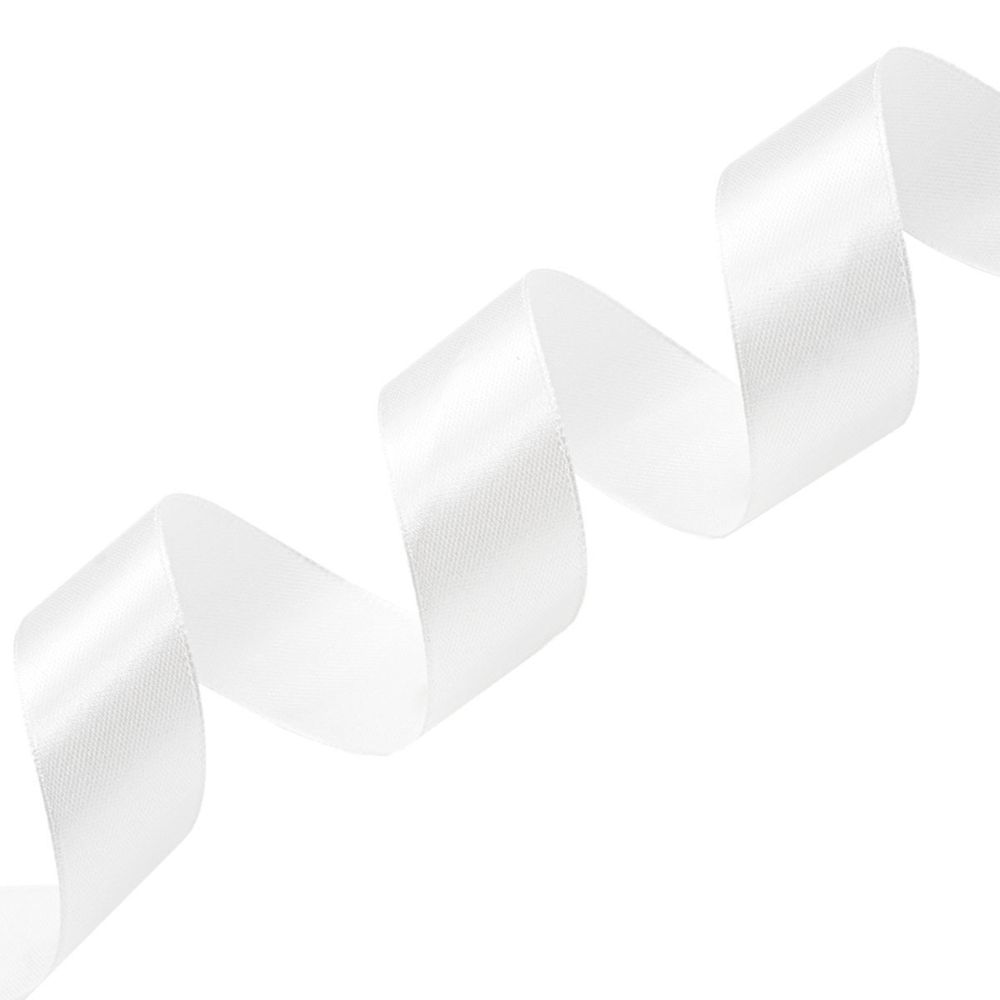 Лента атласная 1-сторонняя 25.0 мм / 22.86±1 метров, 002 белый, Globus