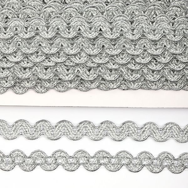 Тесьма отделочная 20 мм / 13.71 метров, TBY 907 цв.серебро