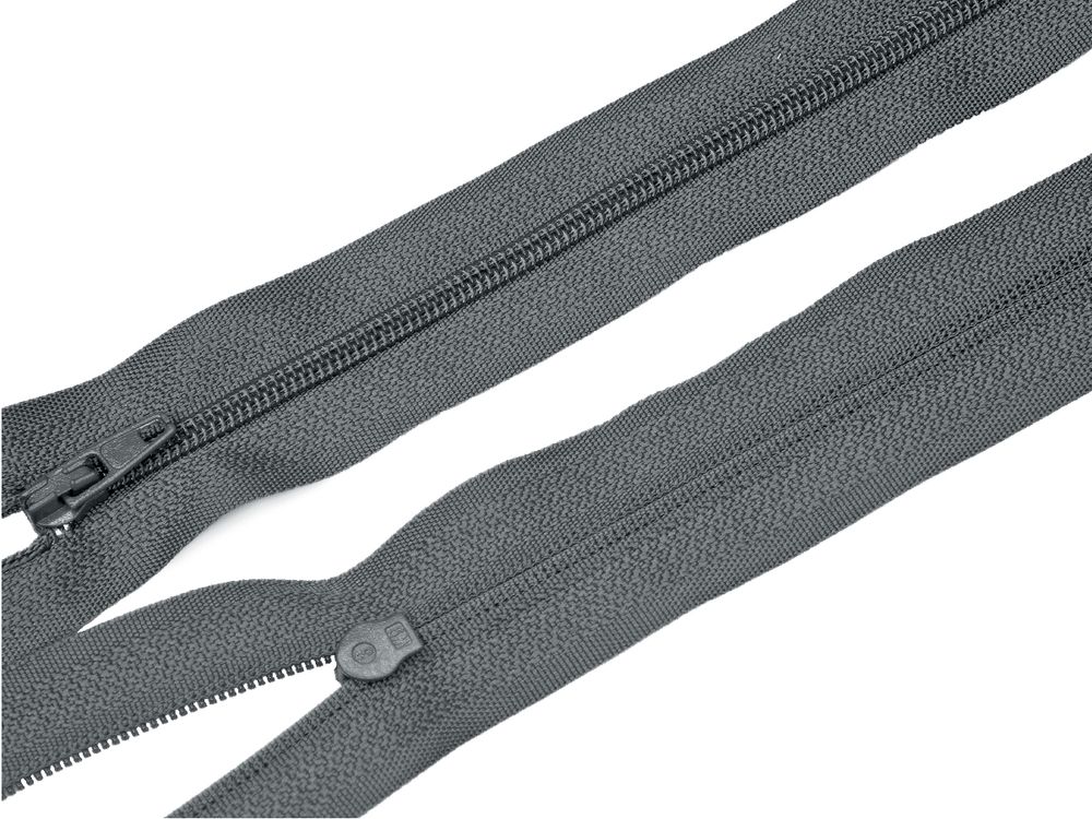 Молния спираль (витая) (цв.SBS) брючная Т3 (3 мм) 1 зам., н/раз., 20 см, автомат, S-155 серый, уп.100 шт