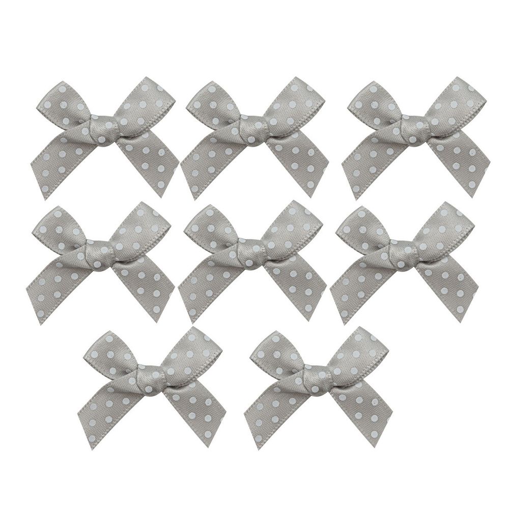 Бантики пришивные 3х2 см, 8 шт, св.бежевый горох