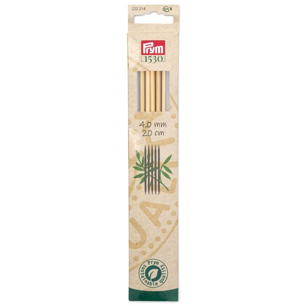 Спицы чулочные Prym ⌀4,0 мм, 20 см, 5 шт, бамбук