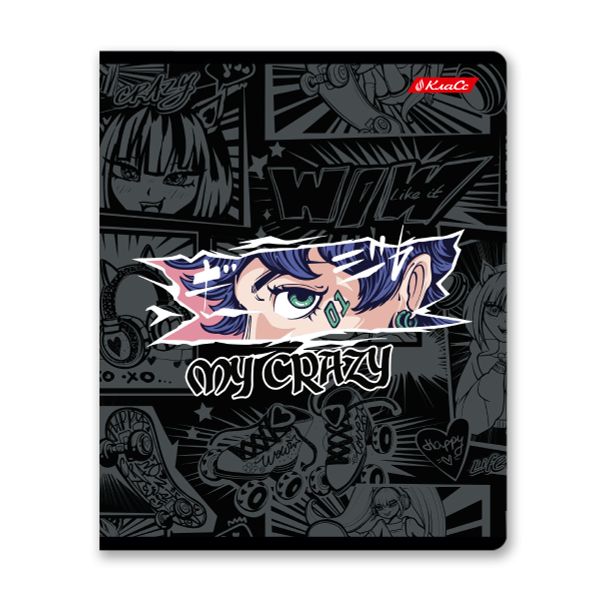 Тетрадь ученическая общая, A5+ 48 л. на скобе 65 г/м², белизна 100%, 10 шт, линия в термоусадочной пленке, 000755 Я-крейзи, Светоч 48ТЕТл-001