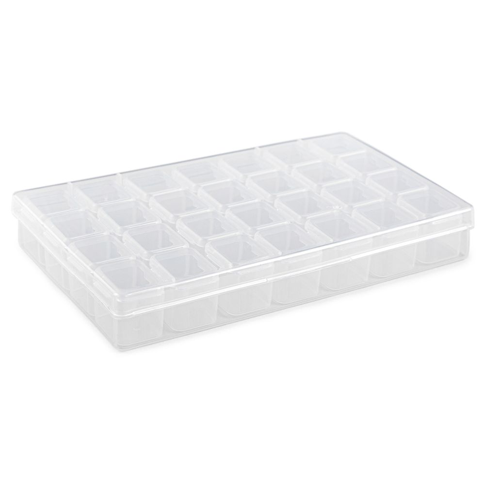 Органайзер для бисера с ячейками 10.6х17.5х2.6 см, 28 яч., пластик, прозрачный, Gamma ОМ-028