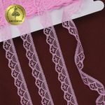 Кружево отделочное в стиле "трикотаж" 12 мм диз. 276, цв.12 розовый, уп. 27,4 м