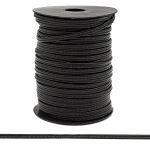 Шнур кожа искусственная ⌀5.0 мм / 50 метров, плоский, чёрный