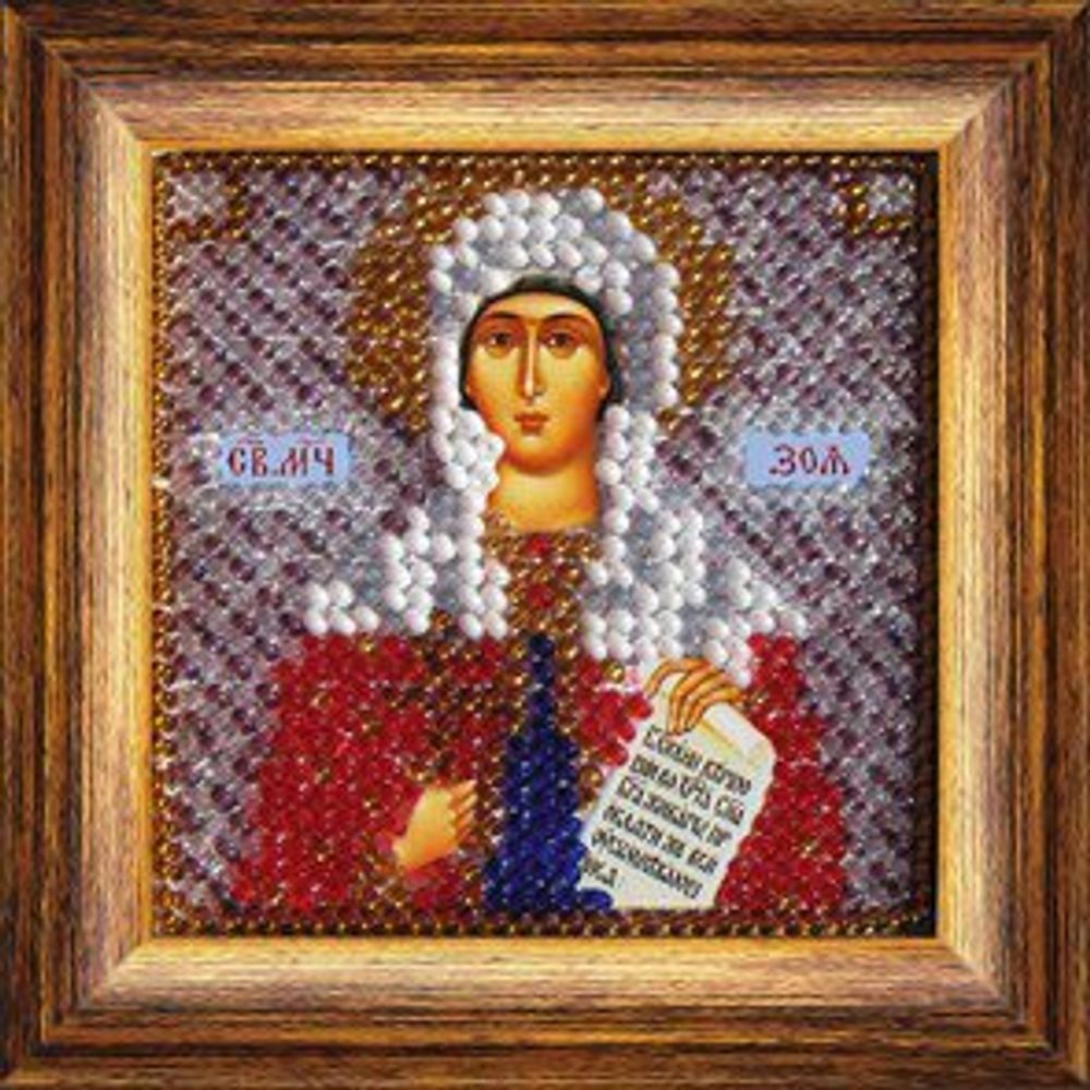 Рисунок для вышивания Вышивальная мозаика (ткань), 4069 Икона Св. Зоя Вифлеемская 6,5х6,5 см