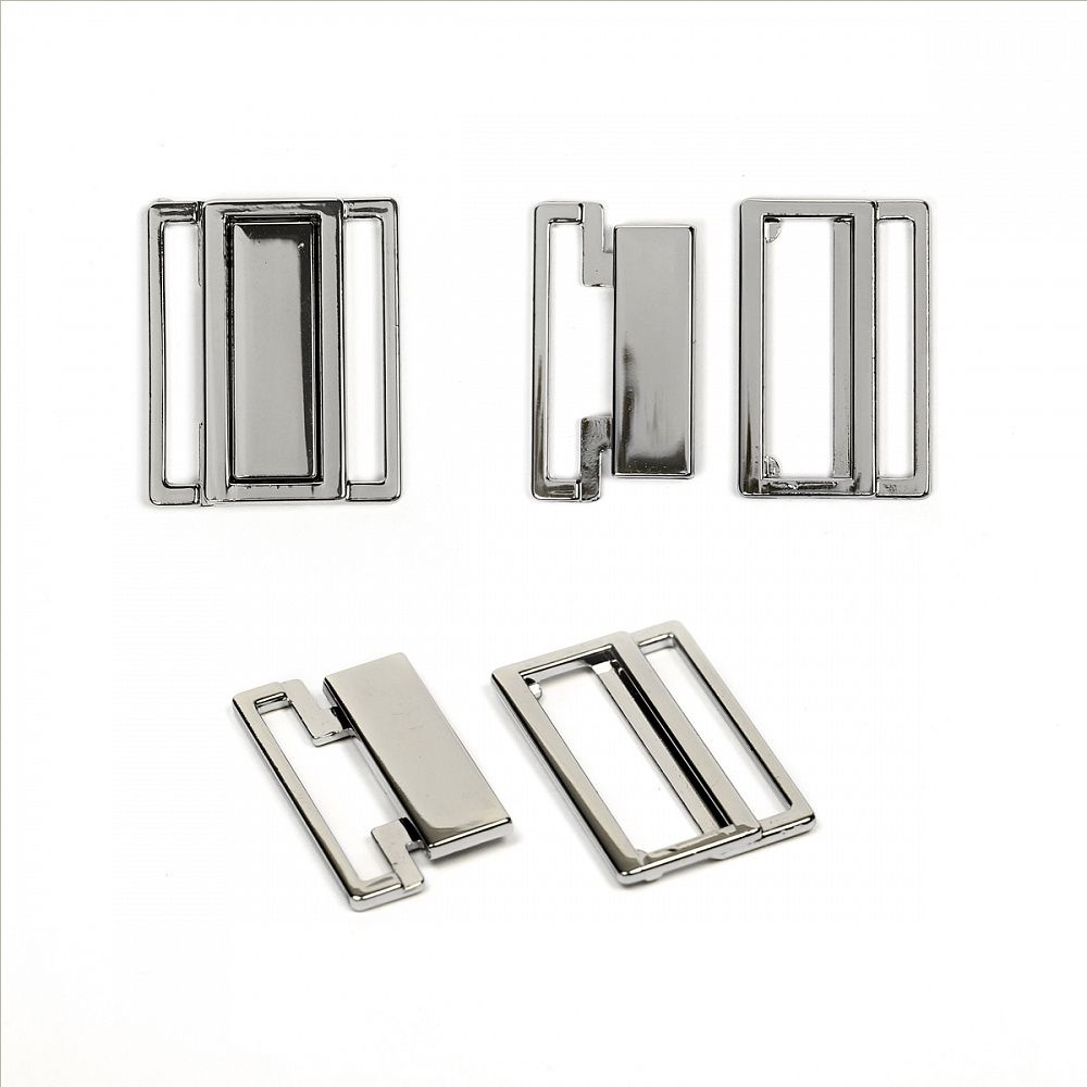Пряжка-застежка для купальников металл 25.0 мм, 123SW цв.никель уп.10 шт