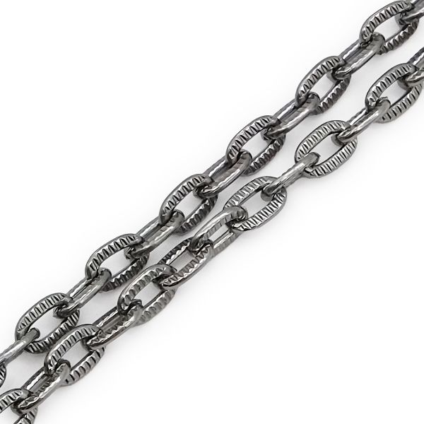 Цепь алюминиевая 8,3х5 мм, 10 м, чер.никель