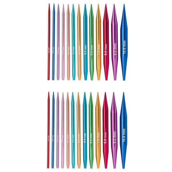 Набор съемных спиц для вязания 10см, 13 размеров (3мм-10мм), цв. ассорти, алюминий