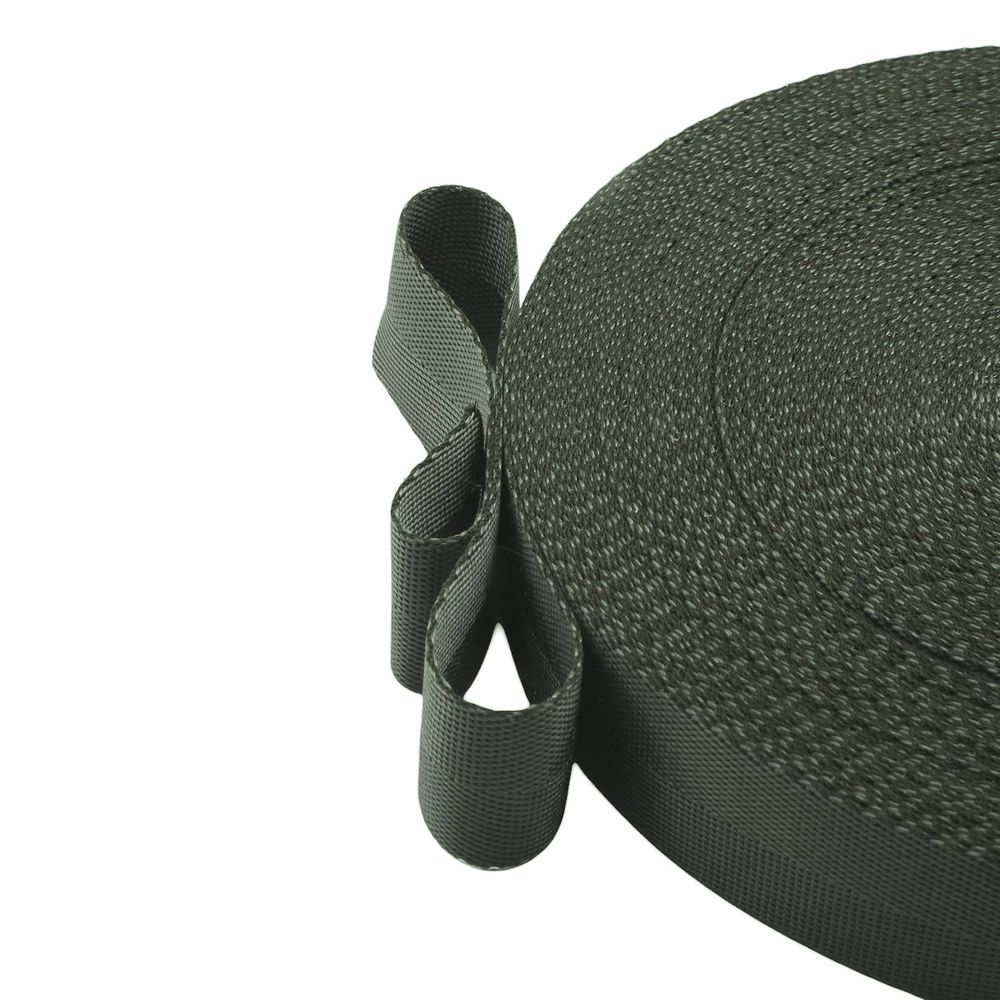 Стропа (ременная лента) 25 мм / 25 метров, толщ. 1.0 мм, [15.1 г/пог.м], 100% п/п, 72 мокрый асфальт