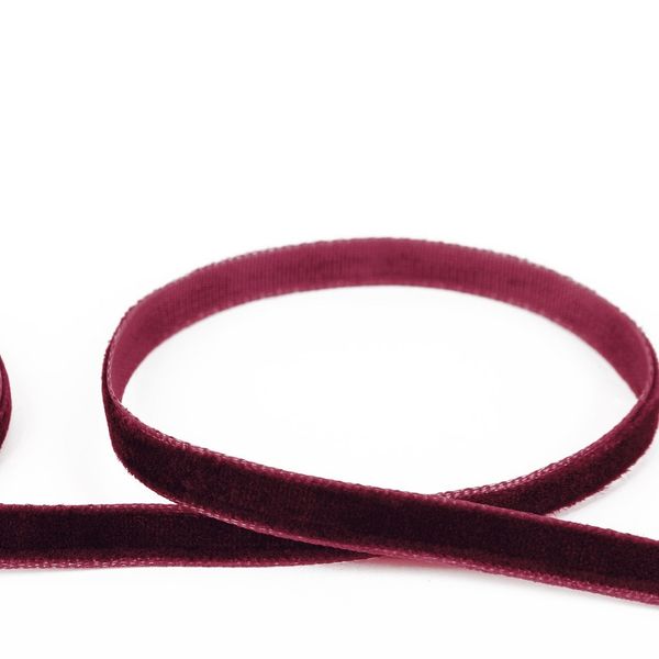 Лента бархатная (тесьма) 20.0 мм / 16.5±1 метра, 048 бордовый, Blitz VR-20