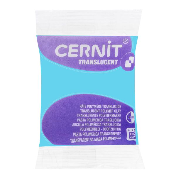 Полимерная глина запекаемая Cernit Translucent прозрачный, 56 г, 280 бирюзово-голубой