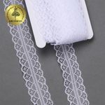 Кружево отделочное в стиле "трикотаж" 30 мм, 1659-1 цв.01 белый, 27.4 м