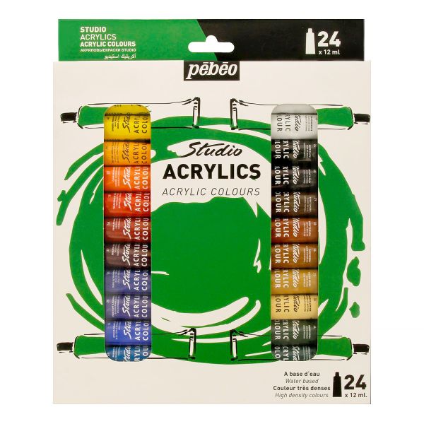 Краска акриловая набор Acrylics 24 цв. 12 мл, Pebeo