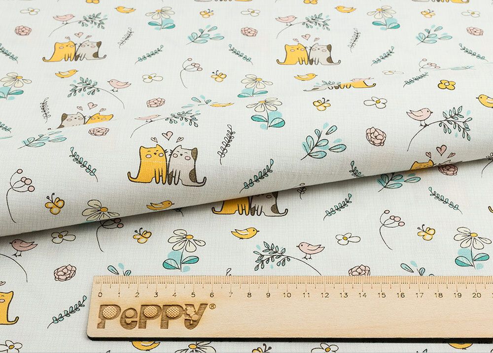 Ткань для пэчворка Peppy Мартовская песня, отрез 50х55 см, 146 г/м², МП-09 серый, Peppy