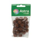 Помпоны для творчества с люрексом, 13 мм, 25 шт в упак, Astra&Craft 23 кофейный, 5 упак