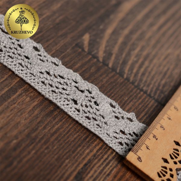 Кружево вязаное (тесьма) 30 мм / 10 метров, цв.25 св.серый, Kruzhevo