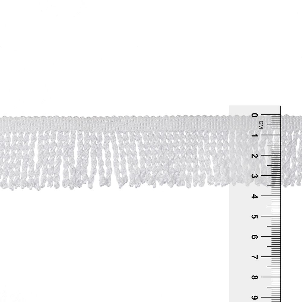 Бахрома отделочная 35.0 мм / 25 метров, витая, 001 белый, Gamma 442