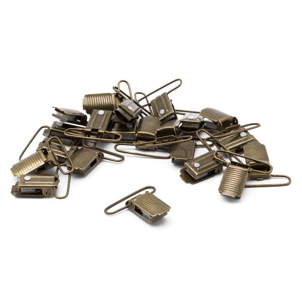 Клипса для подтяжек полоса 35.0 мм, металл, уп.20 шт, New Star, антик
