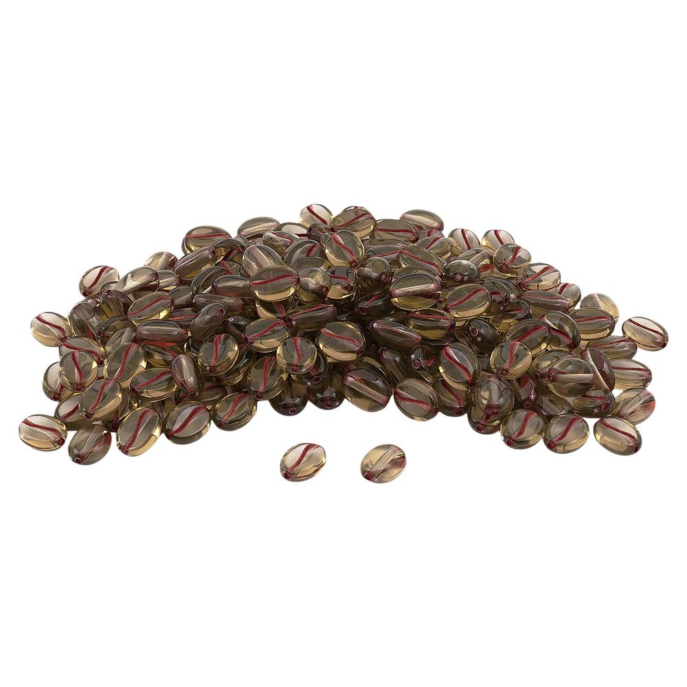 Бусины пластик 10х5 мм, 50 г, кофейное зерно, 11 прозрачное+медь, Astra&Craft, 7541