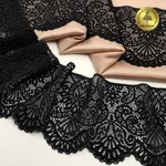 Кружево эластичное (стрейч) 110 мм, 40992PP цв.черный уп.25м, Kruzhevo