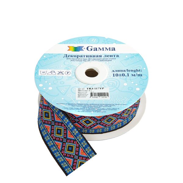 Лента (тесьма) жаккардовая 35.0 мм / 10±0.5 метров, 2, Gamma TRJ-117YP
