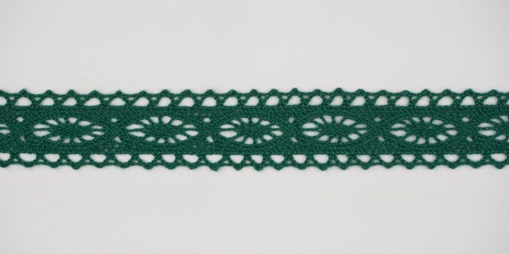 Кружево вязаное (тесьма) 21 мм, цв.зеленый, 25м, Alfa, AF-146-063 Кружево вязаное (тесьма) 21 мм, цв.зеленый, 25м, Alfa, AF-146-063