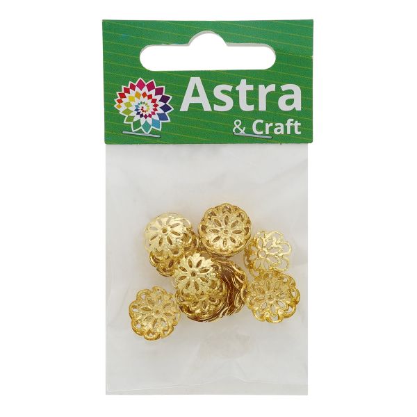 Шапочка для бусин 4AR205, 12мм 30 шт/упак, Astra&Craft (Золото)