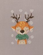 Набор для вышивания нитками Klart 8-562, Олень в шарфике, 11.5х11.5 см