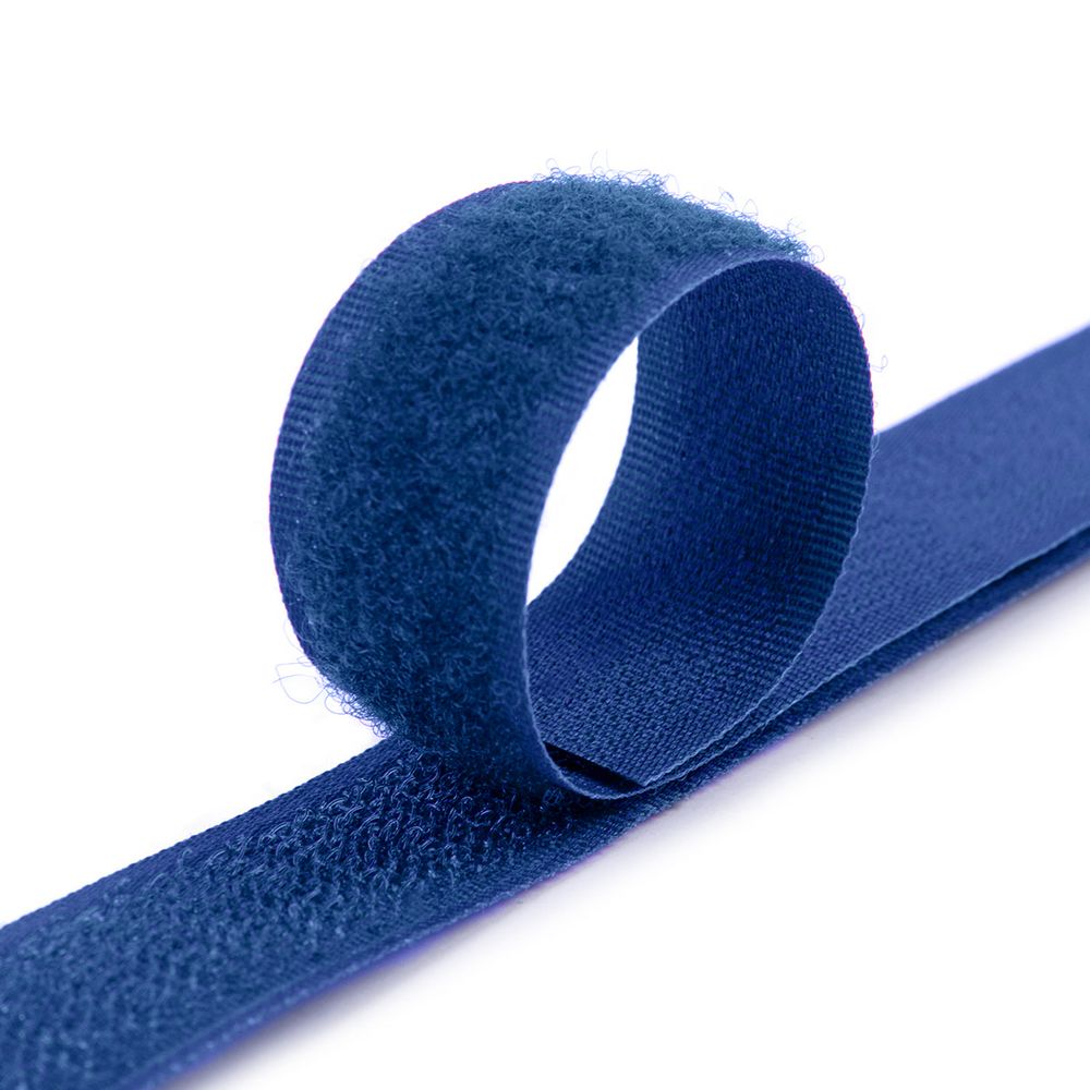 Лента контактная липучка (велкро) пришивная 25 мм / 25 метров, 080 васильковый, Gamma LG-25, ПАРА (крючок+петля), качество "B"