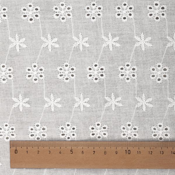 Ткань шитьё (прошва) 100 г/м², 150 см / 2 метра, TBY.Emb.1 белый