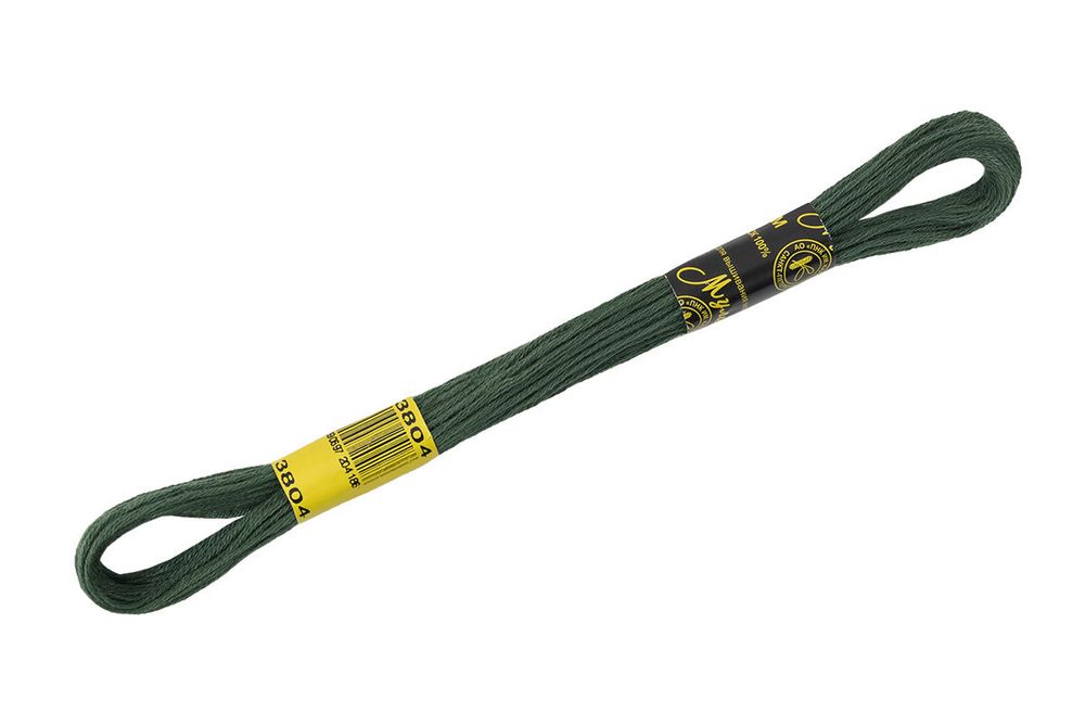 Мулине ПНК им.Кирова цв.3804 хаки-зеленый, Россия, 24 мотка по 8 метров