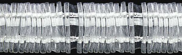 Лента (тесьма) шторная: сборка параллельная (1:2) 38 мм / 50 метров, прозрачный, Blitz T797P