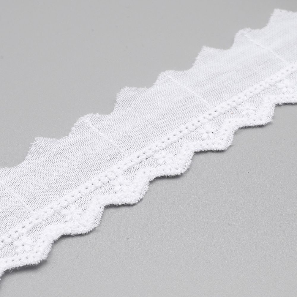 Кружево шитьё 27 мм / 13.72 м, 100% хлопок, белоснежный