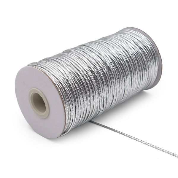Шнур металлизированный ⌀2.0 мм / 100 метров, 0371-1200 серебро