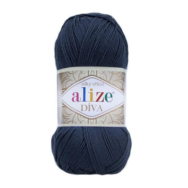 Пряжа Alize (Ализе) Diva / уп.5 мот. по 100 г, 350м, 361 темно-синий A