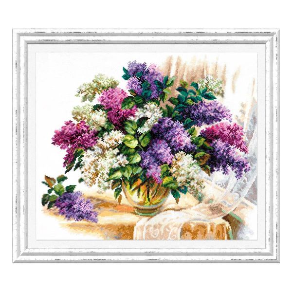 Набор для вышивания нитками Чудесная игла, Аромат сирени, 40х37 см