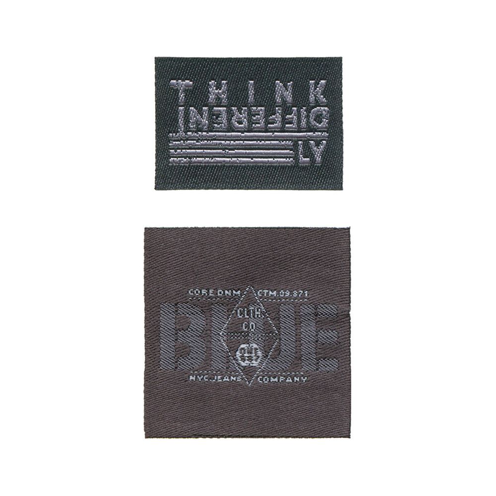 Термоаппликация ярлык THINK/BLUE, серый цв. 2 шт Prym, 922006