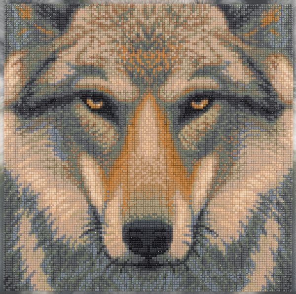 Кристальная (алмазная) мозаика Фрея ALPD-279, на подрамнике, Взгляд волка, 30х30 см