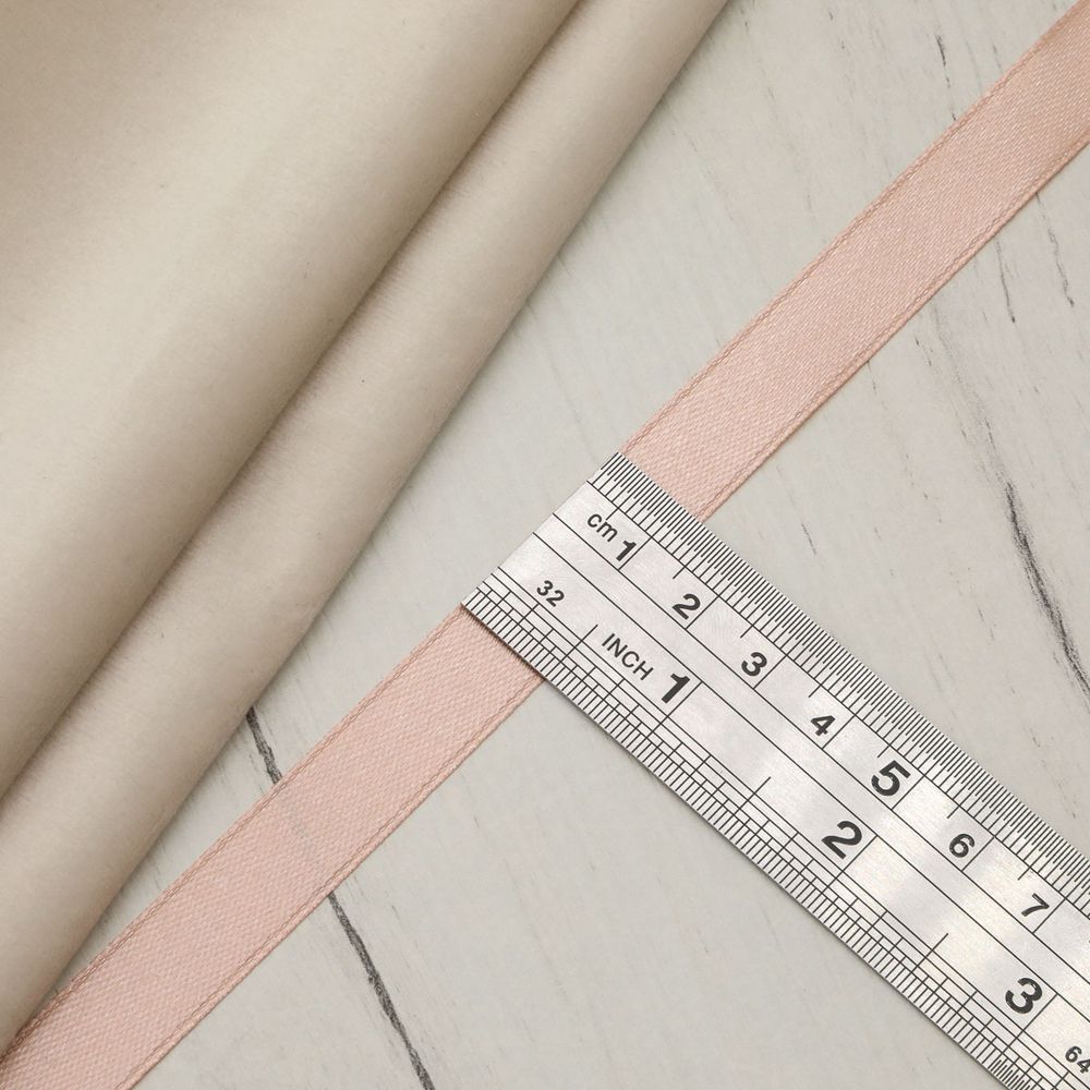 Лента атласная 1-сторонняя 12.0 мм / 22.86±1 метров, 034 пудровый, Globus